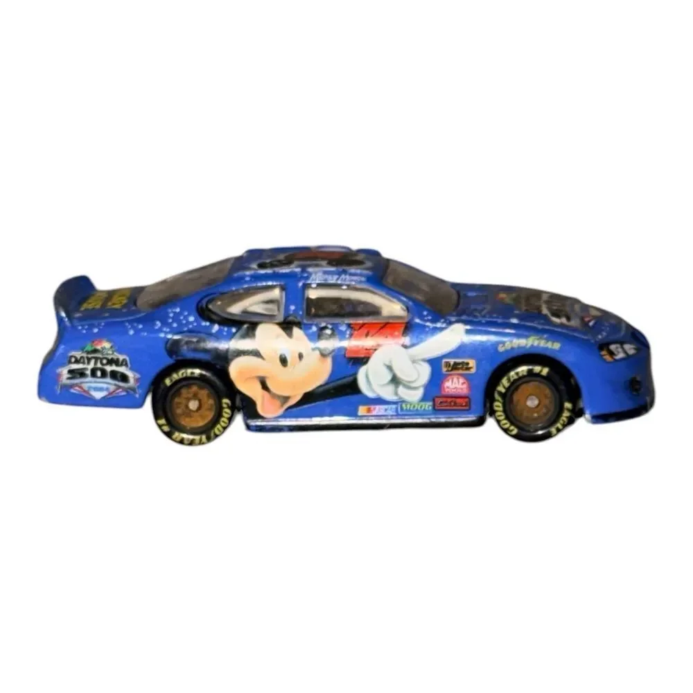 Disney Mickey Mouse Daytona 500 Diecast Car 2004 Blue 1:64 Scale Nascar EUC
